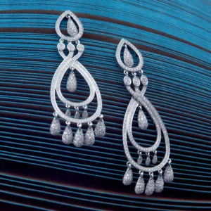 Pendientes "Chandelier" Oro blanco con diamantes