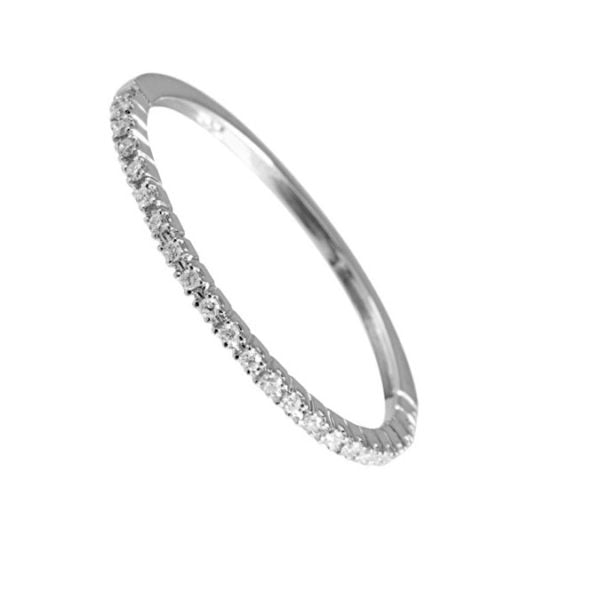 Alianza Oro blanco con Diamantes talla brillante
