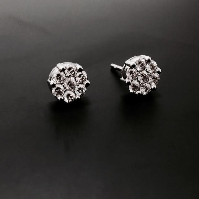 Boucles D'oreilles Dormeuses Brillantes - Type Dormilona - Neuf Sans Emballage - Pierres Brillantes - Style Bouton