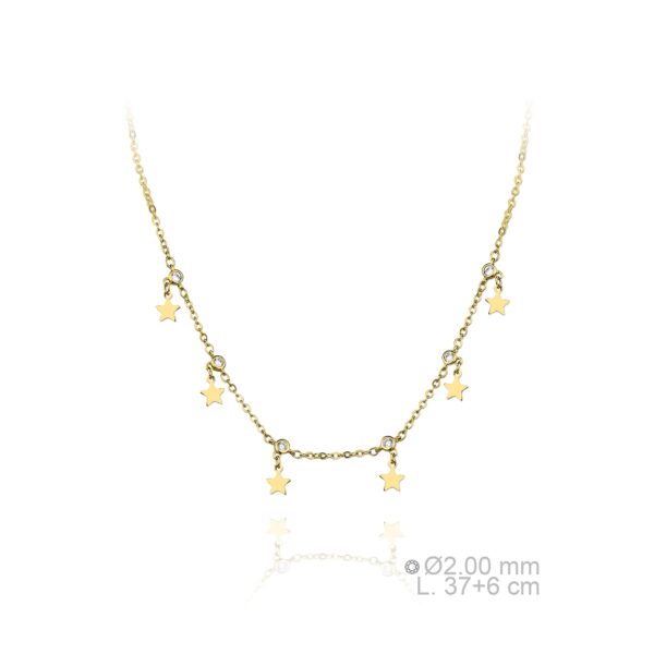 Gargantilla Plata con baño de Oro y estrellitas