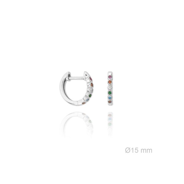 Aritos Plata con circonitas de colores
