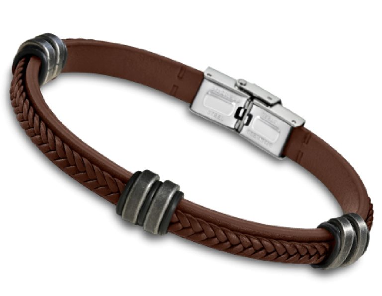 LOTUS STYLE Pulsera De Piel LS1829-2/4 Para Mujer/hombre, Gris Y Negro, D2JLS1829-2-4, Un Bonito Regalo Para Navidad, Cumpleaños, Día De San Valentín