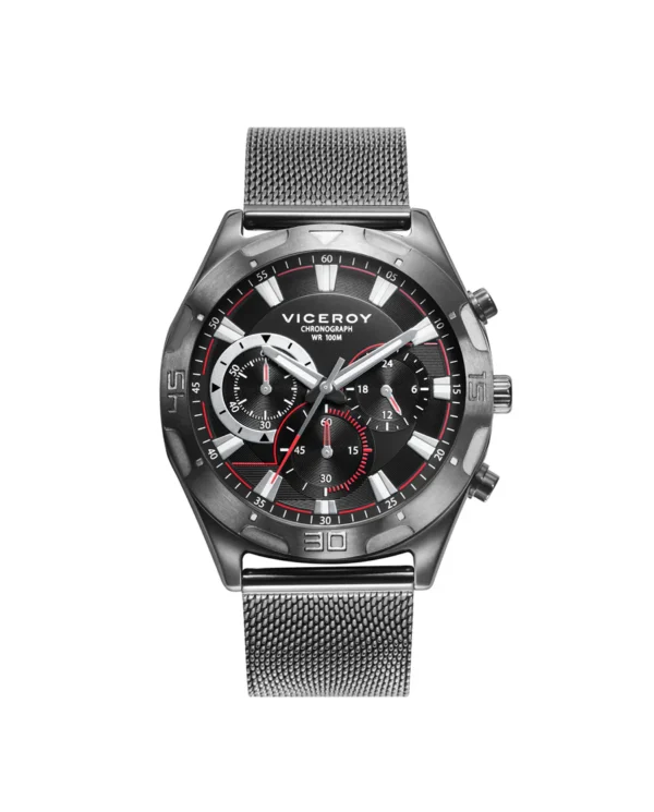 Reloj de hombre Heat de acero con cronógrafo y esfera negra 401285-57