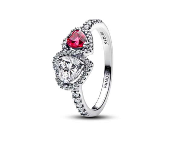 PANDORA Anillo Halo Corazones 193662C01