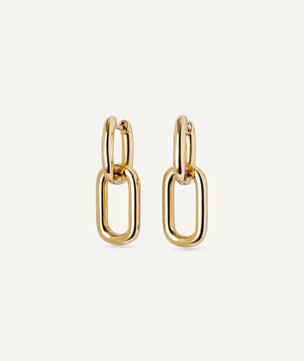 Pendientes dorados eslabones entrelazados