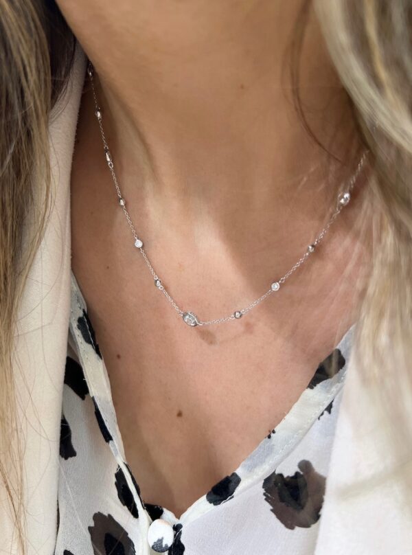Gargantilla Plata con Circonitas y bolitas