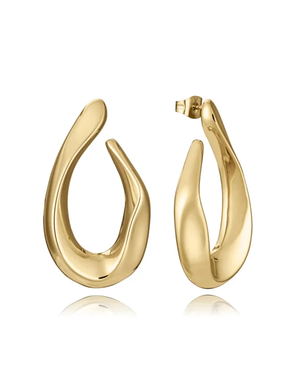 Pendientes de mujer de acero Ip dorado contorno gota