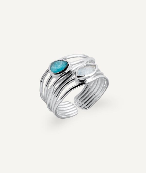 Anillo Aqua Piedras Naturales