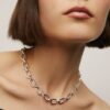 Collar eslabones plateado - Imagen 5