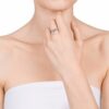 Anillo Kiss de acero e Ip dorado con una estrella colgante con circonita - Imagen 2