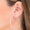 Pendientes Aro redondos Acabado Plata Rodio - Imagen 2
