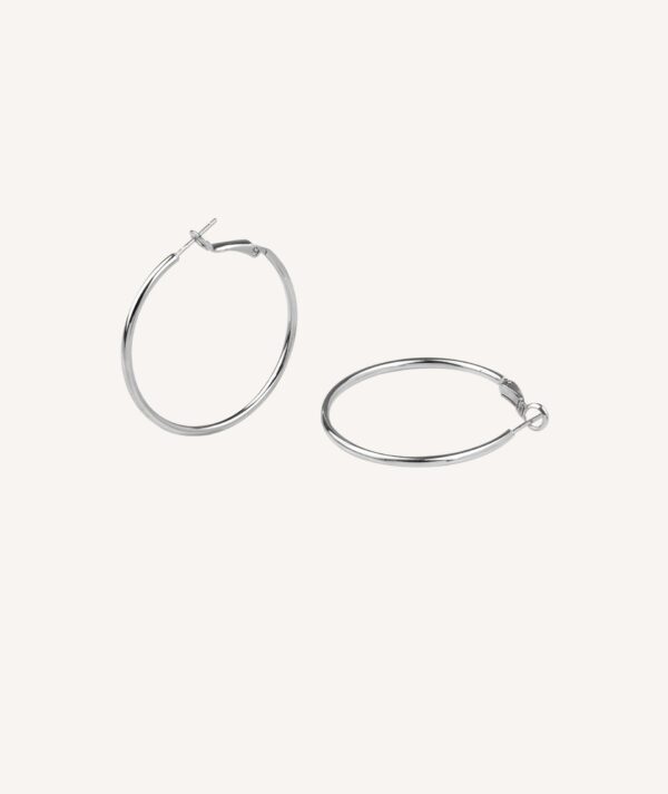 Pendientes Aro redondos Acabado Plata Rodio