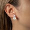 Pendientes plata "Tú y Yo" con perla y circonita - Imagen 2