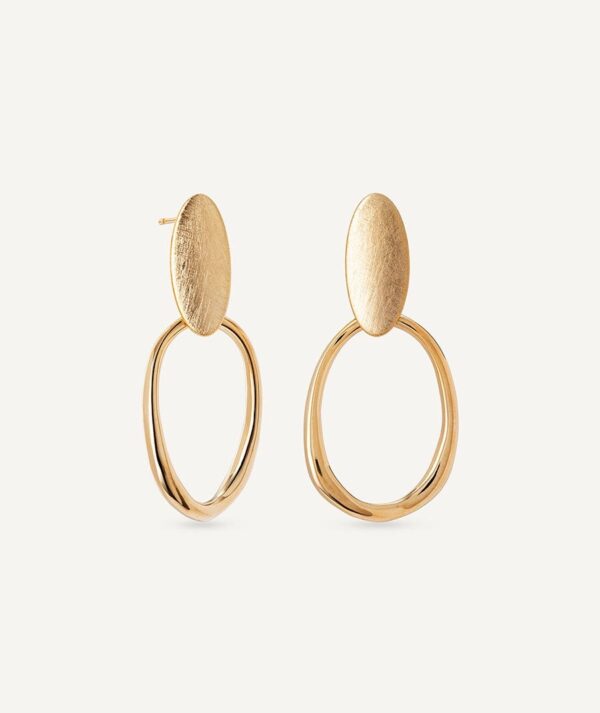 Pendientes Hali Chapados Oro 18 Kts