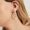 Pendientes Reflexe chapado Oro 18 Kt acetato blanco - Imagen 4