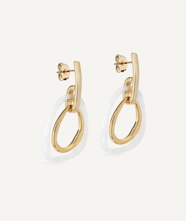 Pendientes Reflexe chapado Oro 18 Kt acetato blanco