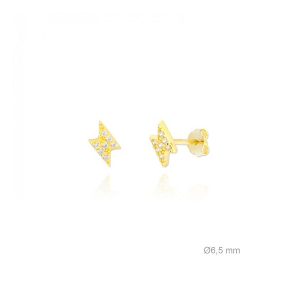 Pendientes de Plata de Ley Chapada en Oro con Zirconitas