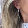 Pendientes Oro Blanco 18kts con perlas y circonitas - Imagen 2