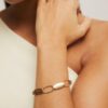 Pulsera eslabones rayados ovalados - Imagen 2
