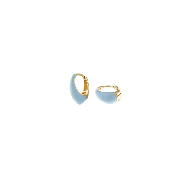 Pendientes Salvatore Aros Plata Baño Oro y Esmalte Azul