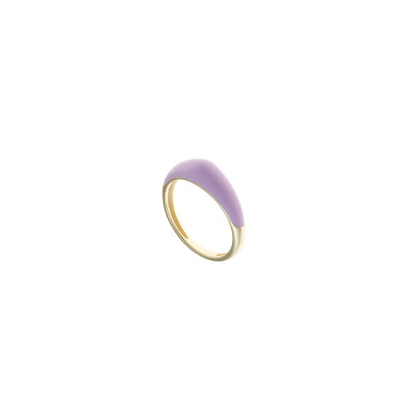 Anillo Plata chapada en Oro con Esmalte Lila