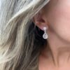 Pendientes Plata de con Piedra chamapagne y circonitas - Imagen 2