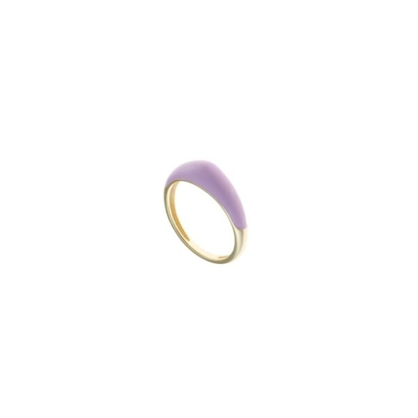 Anillo Salvatore Plata Baño Oro y Esmalte Lila 213S0084