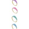 Anillo Plata chapada en Oro con Esmalte Lila - Imagen 2