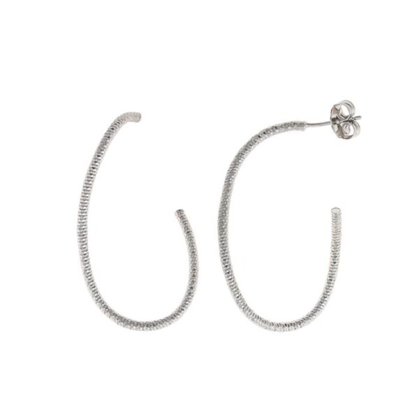 Pendientes Salvatore Aro Retorcido Plata Baño Rodio 203A0320