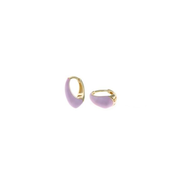 Pendientes Salvatore Aros Plata Baño Oro y Esmalte Lila
