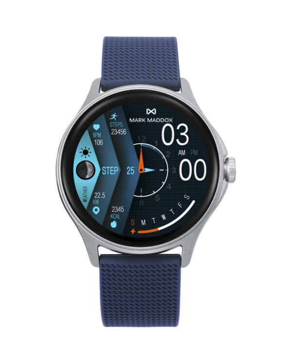 Reloj Smart de policarbonato con correa de silicona azul