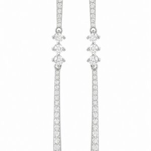 Pendientes Plata largos barrita de circonitas