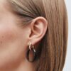 Pendientes de aro con oval Coffee con Acetato y Resina Marrón - Imagen 4
