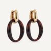 Pendientes de aro con oval Coffee con Acetato y Resina Marrón - Imagen 2