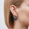 Pendientes de aro con oval Navy con Acetato y Resina azul - Imagen 4