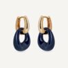 Pendientes de aro con oval Navy con Acetato y Resina azul - Imagen 2