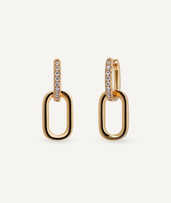 Pendientes de aro eslabones 2,6 mm con circonitas