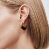 Pendientes semiluna Coffee con Acetato y Resina marrón - Imagen 2