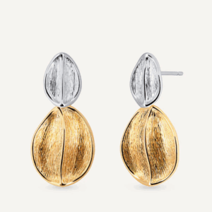 Pendientes hojas textura Curve Dúo