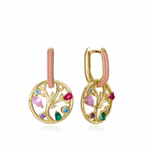 Pendientes Plata chapada en Oro y Árbol de la vida