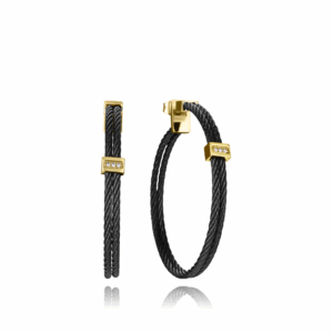 VICEROY Pendientes Acero negros y dorados con circonitas