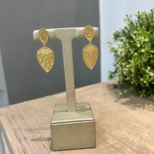 Pendientes Oro 18kts Hojas con Diamantes