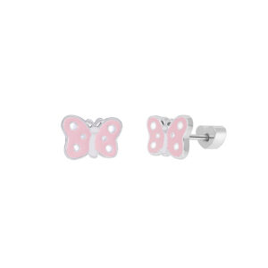 Pendientes Marea Niña Plata D04001/AD Mariposa Rosa