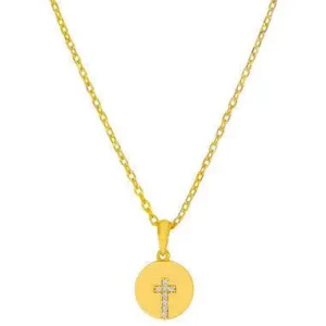 Colgante Plata Dorada Marea Niña D03307/BF Cruz Circonitas