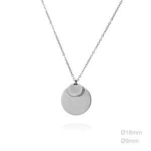 Gargantilla Plateada con doble medalla personalizada