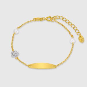 Pulsera de cadena de niña D03303/AY de plata rodiada bañada en oro de 18k
