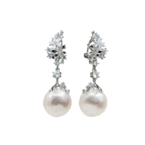 Pendientes Plata estilo vintage con perla barroca