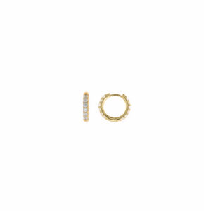 PENDIENTES PLATA CHAPADO DORADO ARO CIRCONITAS BLANCAS BRILLANTES