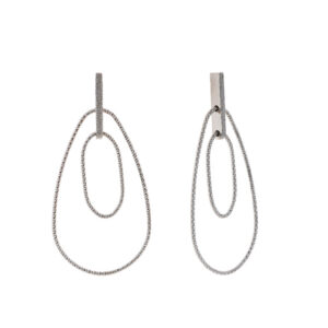 Pendientes de Plata con óvalos diamantados