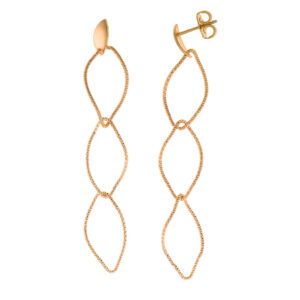 PENDIENTES PLATA CHAPADO DORADO OVALOS ENTRELAZADOS DIAMANTADAS